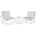 thumbnail image 3 of SAFAVIEH Archie 3-Piece Steel Outdoor Conversation Set, White/Beige, 3 of 10