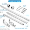 thumbnail image 3 of MKDER-Curtain Rods for Windows 16 to 48 Inches, Curtain Rod Max Adjustable Length of 60 IN, 1 IN Diameter Drapery Rod with Metal Bracket and Aluminium Finials, Satin Silver, 3 of 4