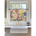 thumbnail image 3 of Sheer Curtains 45 Inch Length, Spring Floral Semi Sheer Curtains Light Filtering Window Treatment, Farmhouse Elegant Flowers Vintage Art Privacy Voile Drapes for Living Room Bedroom 52x45 Inch, 3 of 7