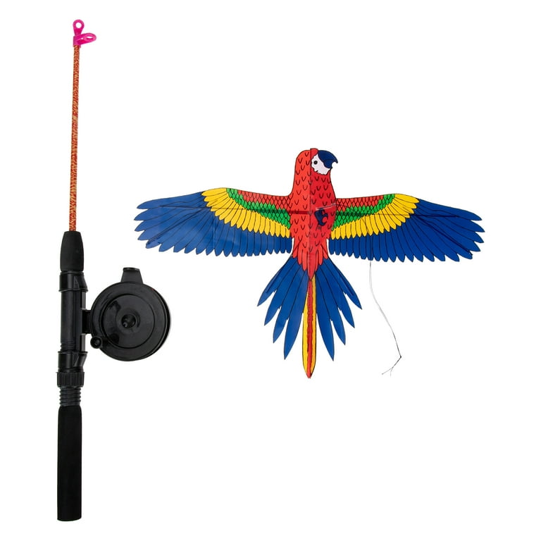 1 Set of Outdoor Cartoon Kite Children Garden Kite Toy Fishing Rod Dynamic  Kite