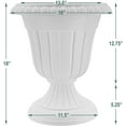 thumbnail image 6 of Arcadia Garden Products 16x18" Traditional Plastic Urn Planter, Whitewash, 6 of 7