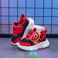 thumbnail image 5 of Toddler Boys Dinosaur Light Up Walking Shoes Fashion LED Flashing Breathable Platform Non Slip Tennis Shoes Red, 5 of 6