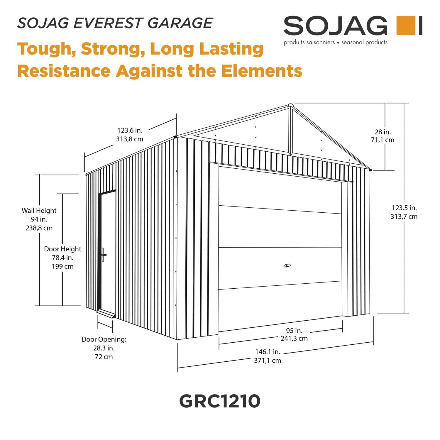 Everest Garage 12 x 10 ft. in Charcoal