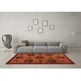 thumbnail image 3 of Ahgly Company Indoor Round Abstract Orange Modern Area Rugs, 3' Round, 3 of 4