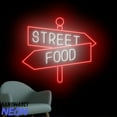 thumbnail image 2 of Handmadetneonsign Street Food Arrow Neon Sign, Text Arrow Wall Art, Fast Food Store Direction Decor 74660, 2 of 5