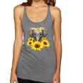 thumbnail image 1 of Elephant Sunflower Cute Love Animal Lover Tri-Blend Racerback Tank Top, Premium Heather, X-Large, 1 of 3