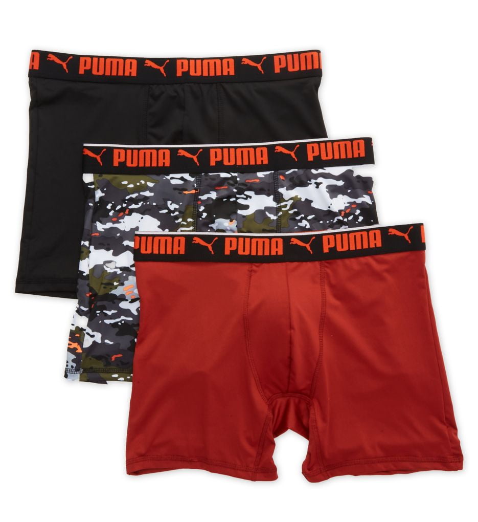 Hombre Puma 15999 Sportstyle Camo Print Boxer Brief Pack ChiliCamoBlack  XL