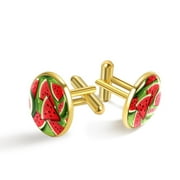 Watermelon Stainless Steel Cuff Links for Men, Versatile and Stylish Addition to Your Wardrobe, for Formal and Business Attire