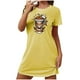 thumbnail image 5 of Camisón corto de talla grande para mujer, camisón de manga corta con estampado de pecho a la moda, camisón para mujer, 5 of 5