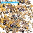 thumbnail image 2 of Perlas planas y piedras brillantes de 3-10 mm, perlas y piedras brillantes de tamaño mixto para arte de uñas DIY, mezcla de oro y negro 60g, 2 of 6