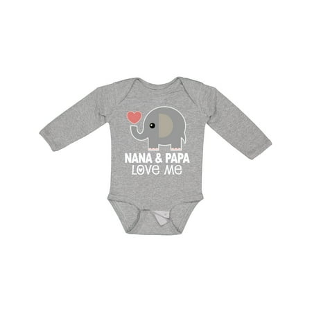 

Inktastic Nana and Papa Love Me Grandbaby Gift Baby Boy or Baby Girl Long Sleeve Bodysuit