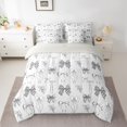 thumbnail image 3 of Manfei Cartoon Princess Bowknot 7-Piece Twin Bedding Sets for Teens, Kawaii Bow Ribbon Bedding Comforter Set, Cartoon Plaid Bow-tie Reversible Sheet Sets, Microfiber Bedroom Decor, 3 of 8