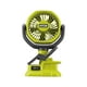 thumbnail image 1 of Ventilador RYOBI RCF18-0 ONE+ inalámbrico de 18 V con pinza de 10 cm, hiperverde, 1 of 6