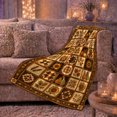thumbnail image 6 of Rustic Harvest Pattern Pattern, Cozy Friendship Quote Scene, Warm Flannel Blanket for Ranch House and Living Room, Art Lovers Thanksgiving Gift, Festive Home Decor, 6 of 9