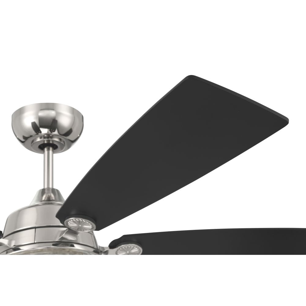 CHS52PLN5 Craftmade Lighting Chandler - 5 Blade Ceiling Fan with Light Kit In Traditional Style-16.37 Inches Tall and 52 Inches Wide-Polished Nickel