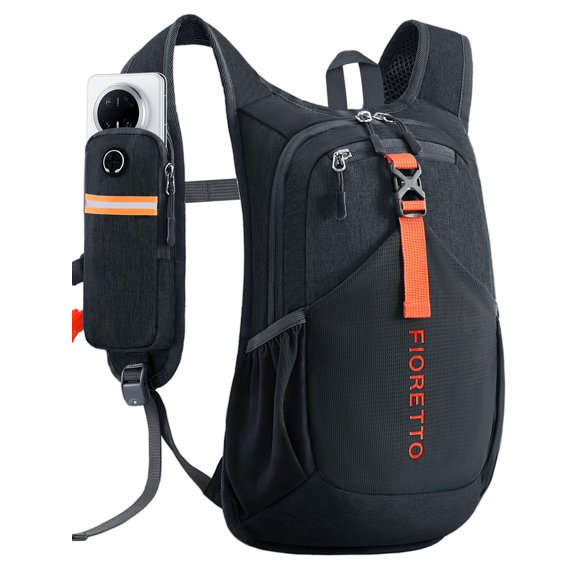 Mochila de Senderismo FIORETTO 10L para Mujer y Hombre Negra