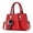 Red, variant on Stylago Womens Top Handle Satchel Plush Pendant Leather Handbags Purses Detachable Strap Work Message Tote Crossbody Bags Beige