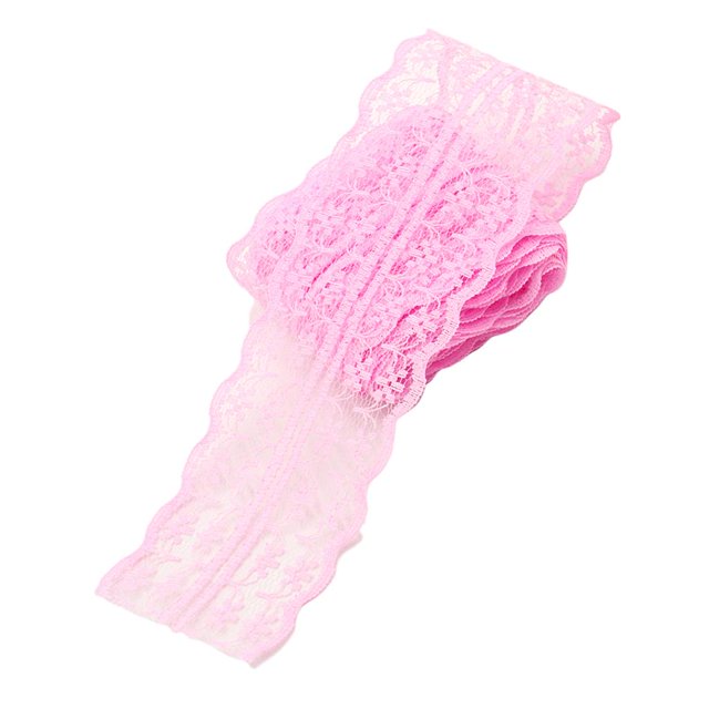 Tela de encaje Sunnimix 2 m de ancho borde de encaje rosa