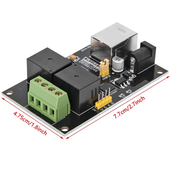 Contrôleur Relais TCP 2 Voies Interrupteur Ethernet 10A pour Contrôle Maison Intelligente, Module Interrupteur Moteur à Distance, avec Connexion, pour Contrôle d'Éclairage