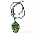 thumbnail image 3 of K-KED Raw Natural Quartz Net Pocket Stone Crystal Pendant Chakra Healing Necklace Gift-Green Fluorite Stone-5pcs, 3 of 6