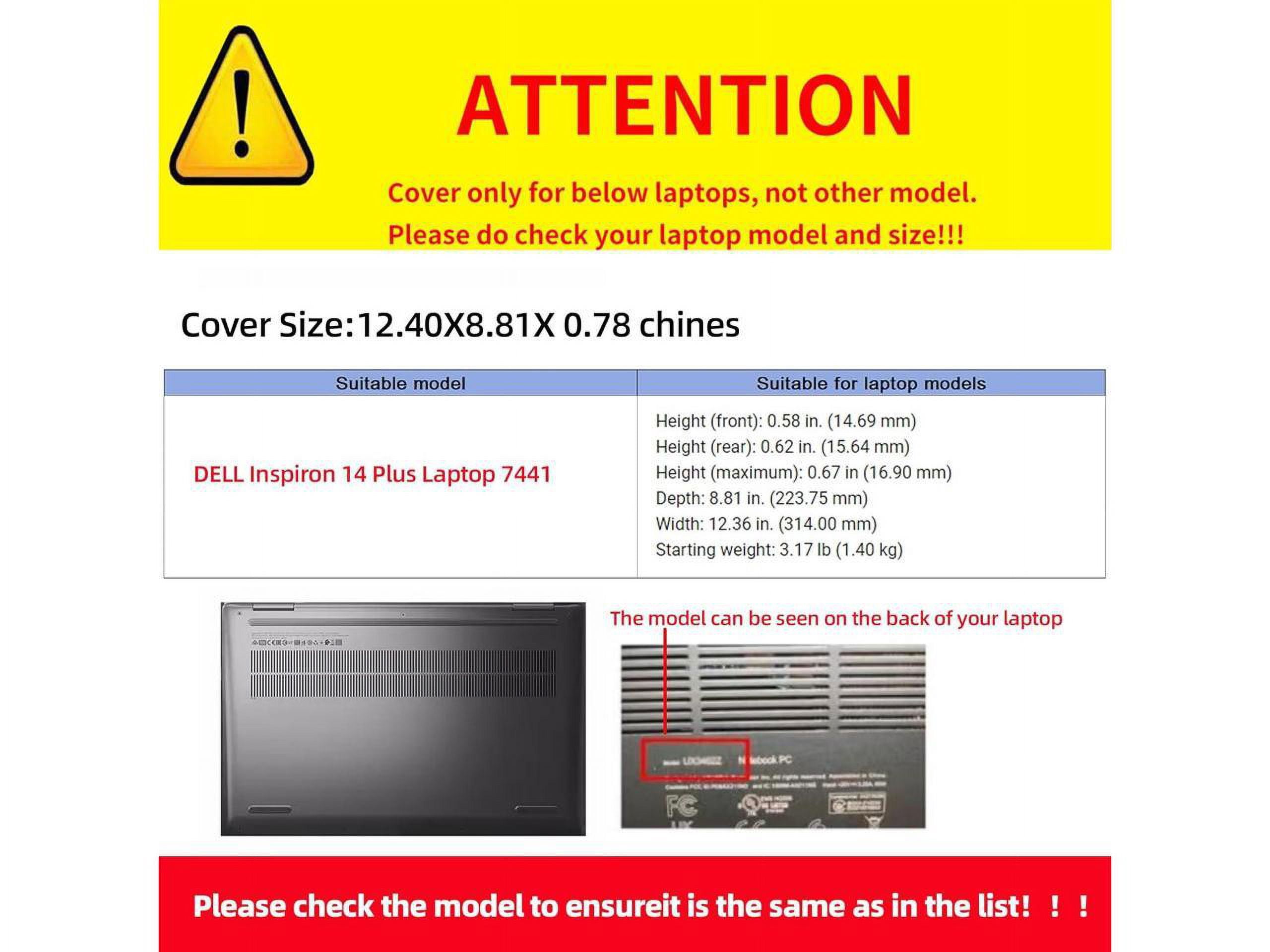 Laptop Cover for DELL Inspiron 14 Plus Laptop 7441 2-in-1 All Inclusive Drop Case 14 inch PU Leather Inside Pocket Cover