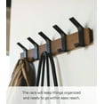 thumbnail image 3 of Yamazaki Home Wall-Mounted Coat Rack, Walnut, Steel + Wood, 3 of 7