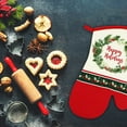 thumbnail image 5 of (2) Christmas Oven Mitts Holly Wreath Decorative Cooking Gloves 6.75x13 Inches for Home Kitchen Dining Baking BBQ Grilling Heat Resistant Potholders Table Linen Set Decoration Gift Supplies, 5 of 7