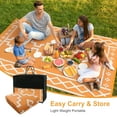 thumbnail image 5 of SUNDEREY 5’X8’Outdoor Rugs Waterproof Plastic Straw Mat,5X8ft Reversible Outdoor Camping Rug for RV Patio Deck Beach Pool Balcony Picnic,Orange & White, 5 of 7
