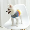 thumbnail image 2 of Dogs Clothes Knitted Sleeveless Cats Pullover Fashion Rainbow Striped Warm Autumn Pets Sweater Chihuahua Bulldog Waistcoat Cute, 2 of 8