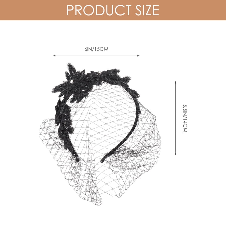 Lace Mesh Veil Headband Veil Hair Accessory Elegant Bridal  display picture 2