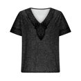 thumbnail image 4 of Taqqpue Mens Linen Shirt Solid Color V Neck Short Sleeve Blouse Tops Casual Embroidered Plus Size Beach T Shirts, 4 of 6