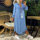 thumbnail image 1 of HH 2023wish Denim Long Skirts New Blouse Collar Denim Casual Skirt Dress, 1 of 1