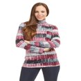 thumbnail image 3 of Women‘s Long Sleeve Rib Turtleneck Top Pullover Sweater L RED, 3 of 6