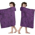 thumbnail image 4 of Halloween Purple Spider Web Pattern Hooded Bath Towel，50"x30" for Ages 3 To 12 Kids, Quick Dry Lightweight Soft Microfiber Hood Beach Towel Cover Up for Kids, 4 of 7