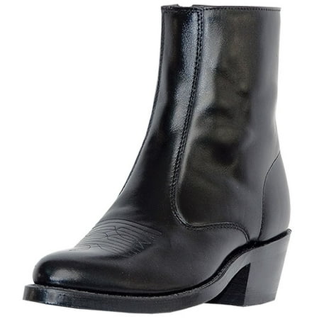 Laredo Western Boots Mens Leather Long Haul Zip Side Black