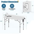 thumbnail image 2 of TEQIN Portable Fish Cleaning Table, Fishing Fillet Station w/360°Rotatable Faucet & Sink & Spray Nozzle & Drain Pipe, Fish Cleaning Station, Fish Filleting Table For Camping, Picnic, 2 of 6