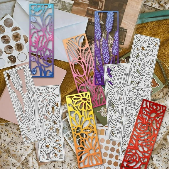 5Pcs Flower Plant Frame Cutting Dies for Card Making Tulips Lotus Die Cuts Metal Cutting Die for Scrapbooking Embossing Dies Stencil for Bookmark Album Decoration Card