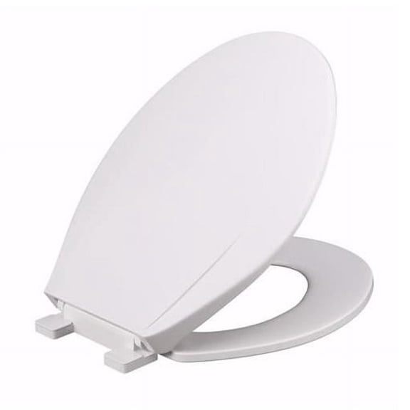 Jones Stephens C1107S00 Slow-Close White Elong Plastic Toilet Seat