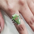 thumbnail image 4 of Green Copper Turquoise Ring, Natural Turquoise Ring, December Birthstone, Womens Ring, Coffin Ring, 925 Sterling Silver, Christmas, Handmade, Statement Jewelry, Coffin Shape Gemstone Ring, 4 of 6