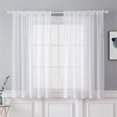 thumbnail image 2 of 1pcs Sheer Rod Pocket Curtain Panel For Bedroom Living Room Pure Color Translucidus Sheer Cotton Linen Lace Window Screen Fashion Home Decor Window Clear Valance, 2 of 9