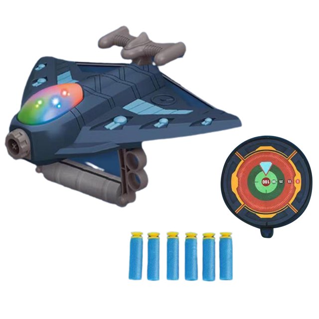 Juego De Disparos Juguete Catapulta Avión Juguete Portátil Eva Luces Apuntar Juguete De Tiro Para Niños De 3 Años Y Más Yuarrent FN007059-03