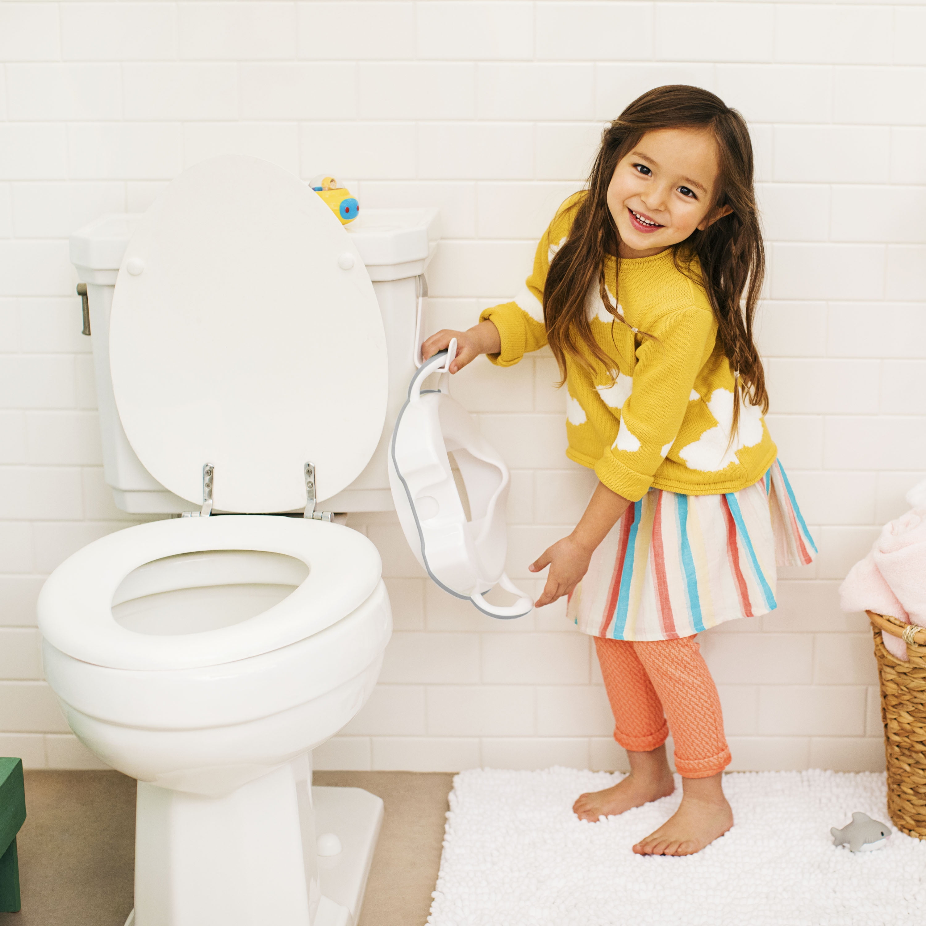 Munchkin® Sturdy™ Toddler Potty Seat, Built-in Handles, White, Unisex