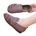thumbnail image 5 of Hollow Breathable Mesh Knit Walking Flats For Women, Metal Buckle Strap Lightweight Cushioned Soft Sole Daily Outdoor Casual Loafers, 5 of 6