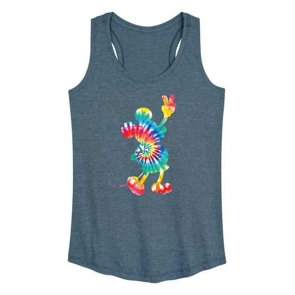 Mickey & Friends - Mickey Silhouette Peace Tie Dye - Women's Racerback Tank Top