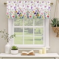 thumbnail image 3 of 2 Pack Valances for Windows, Spring Floral Window Valances for Living Room/Bedroom/Bathroom, Butterflies Botanical Farmhouse Light Filtering Kitchen Curtain Valance Window Treatment 42"W x12" L, 3 of 9