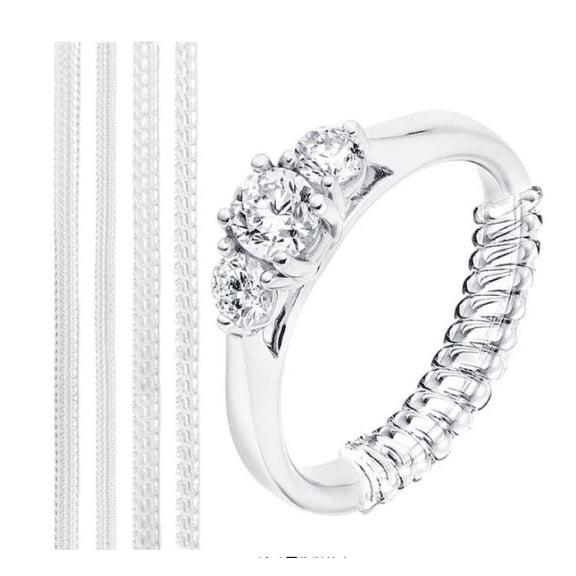 Limei Ring Size Adjuster for Loose Rings, Transparent Silicone Jewelry Sizer, Mandrel for Making Jewelry Guard, Spacer, Sizers, Fitter for Women Loose Rings Fit Almost Any Ring - 5 Pack, 4 Sizes