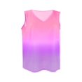 thumbnail image 2 of PULLIMORE Womens Gradient Tank Tops V Neck T Shirts Sleeveless Summer Casual Loose Tee Blouse (M, Pink), 2 of 10