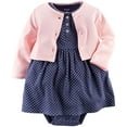 thumbnail image 1 of 2 Piece Geo Print Dress Set (Baby) - Pink-3 Months, 1 of 1