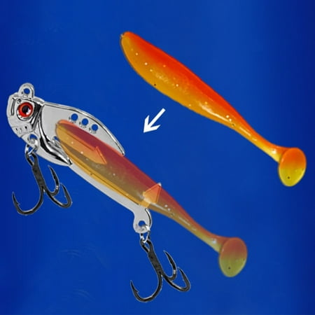 1Pcs 4.3/5/5.8Cm Metal Blade Bait Long-Range Iron Plate Vib Lure Bait Groove Hook Hard Treble Hook Fishing Accessories Pesca 7G Fangkenuo