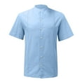 thumbnail image 3 of Eashery Button Down for Men Lapel T-Shirt Plus Size Tank Tops Blue 2XL, 3 of 5